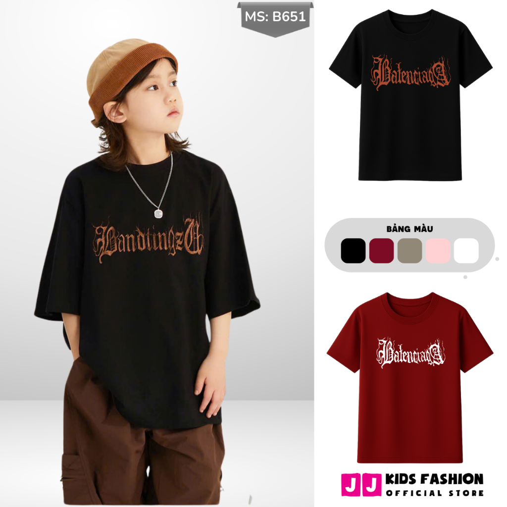 Áo Thun Ngắn Tay Mùa Hè Cho Bé Trai, Bé Gái In Hình Năng Động, Cổ Tròn B651 | JJ Kids Fashion