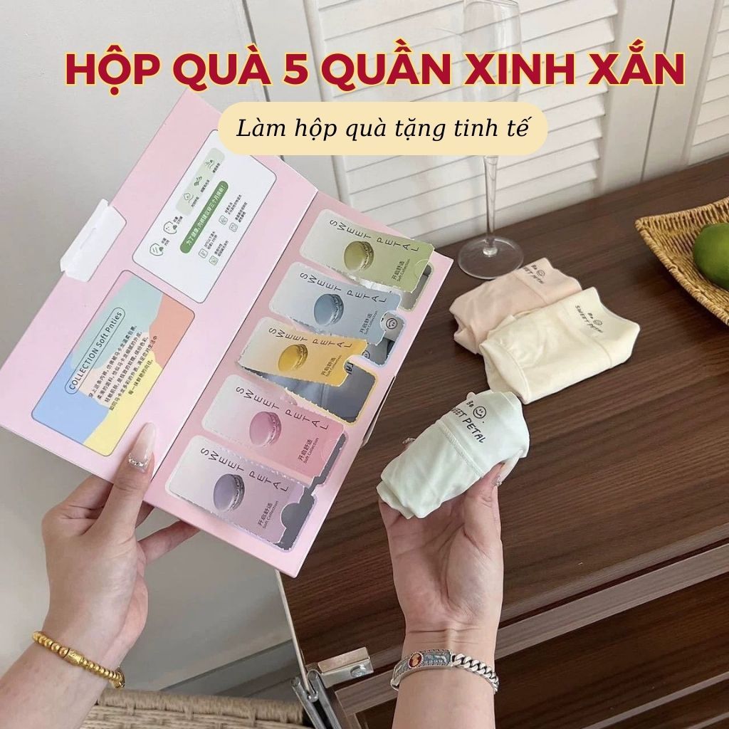 [HỘP QUÀ] - 5 Quần lót su lạnh mỏng nhẹ cạp cao tôn dáng đáy lót rộng thoái mái không cộm LANIXA