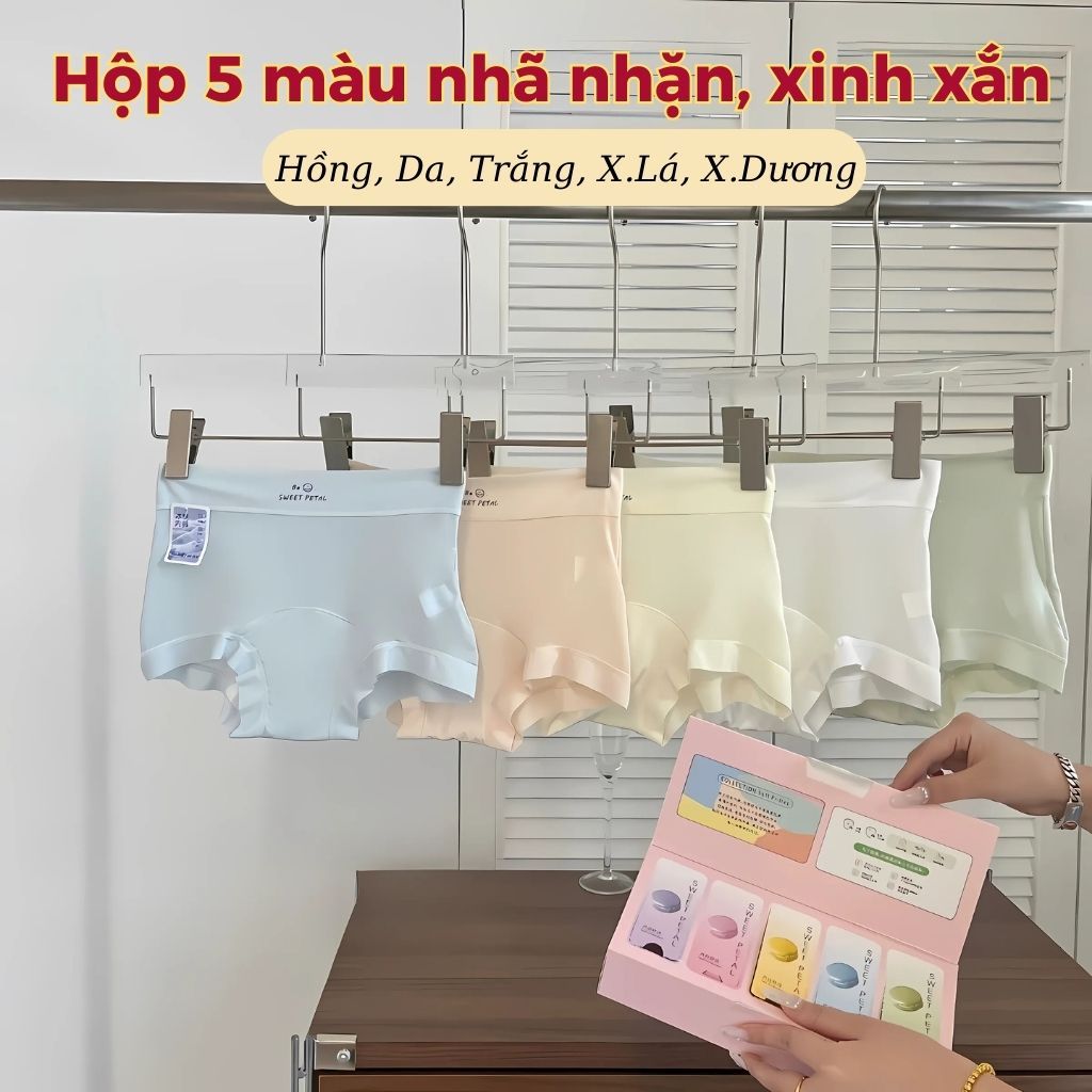 SET 5 Quần lót boxer nữ dáng đùi su cao cấp cạp cao tôn dáng viền mỏng nhẹ tàng hình L5422