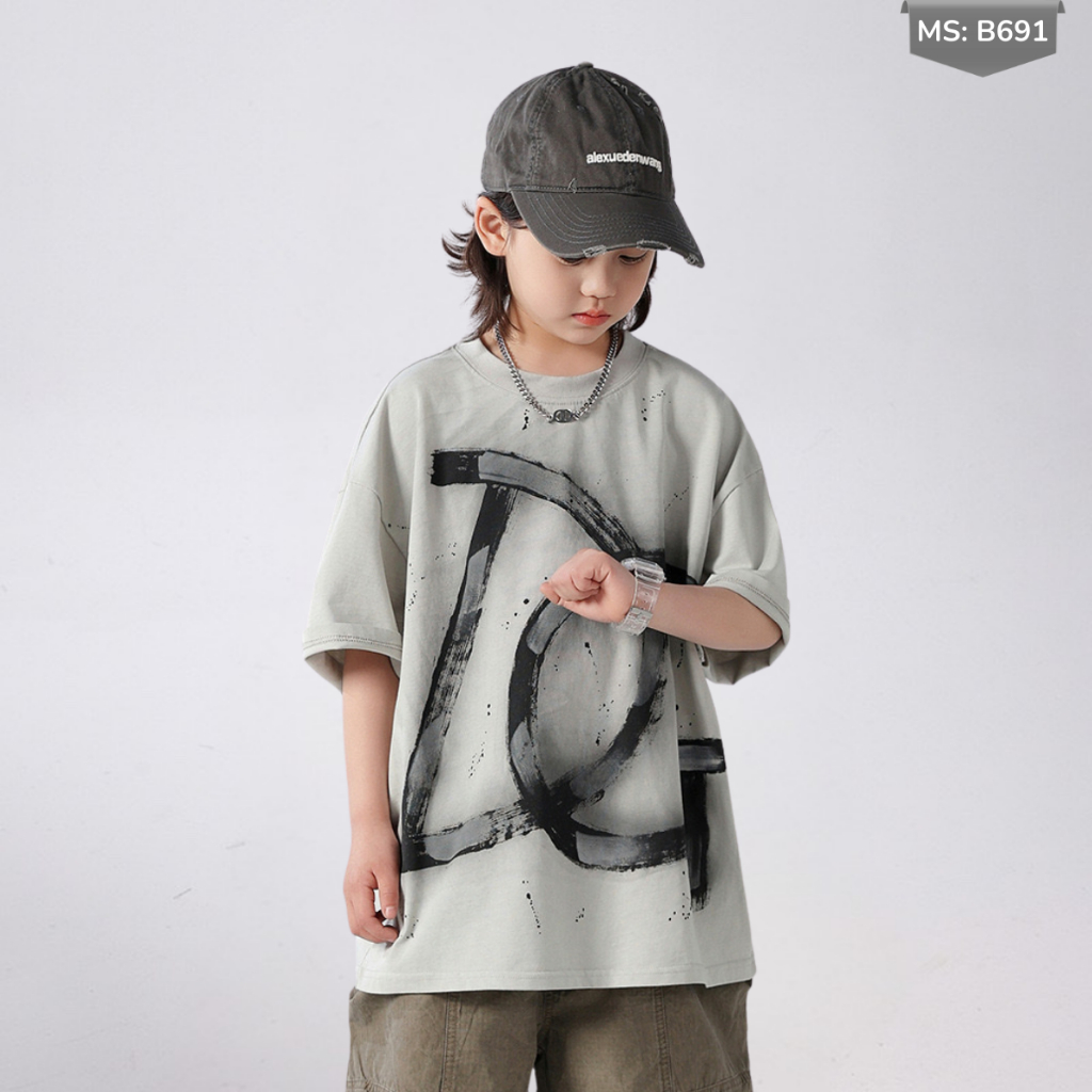 Áo Thun Ngắn Tay Mùa Hè Cho Bé Trai, Bé Gái In Hình Năng Động, Cổ Tròn B691| JJ Kids Fashion