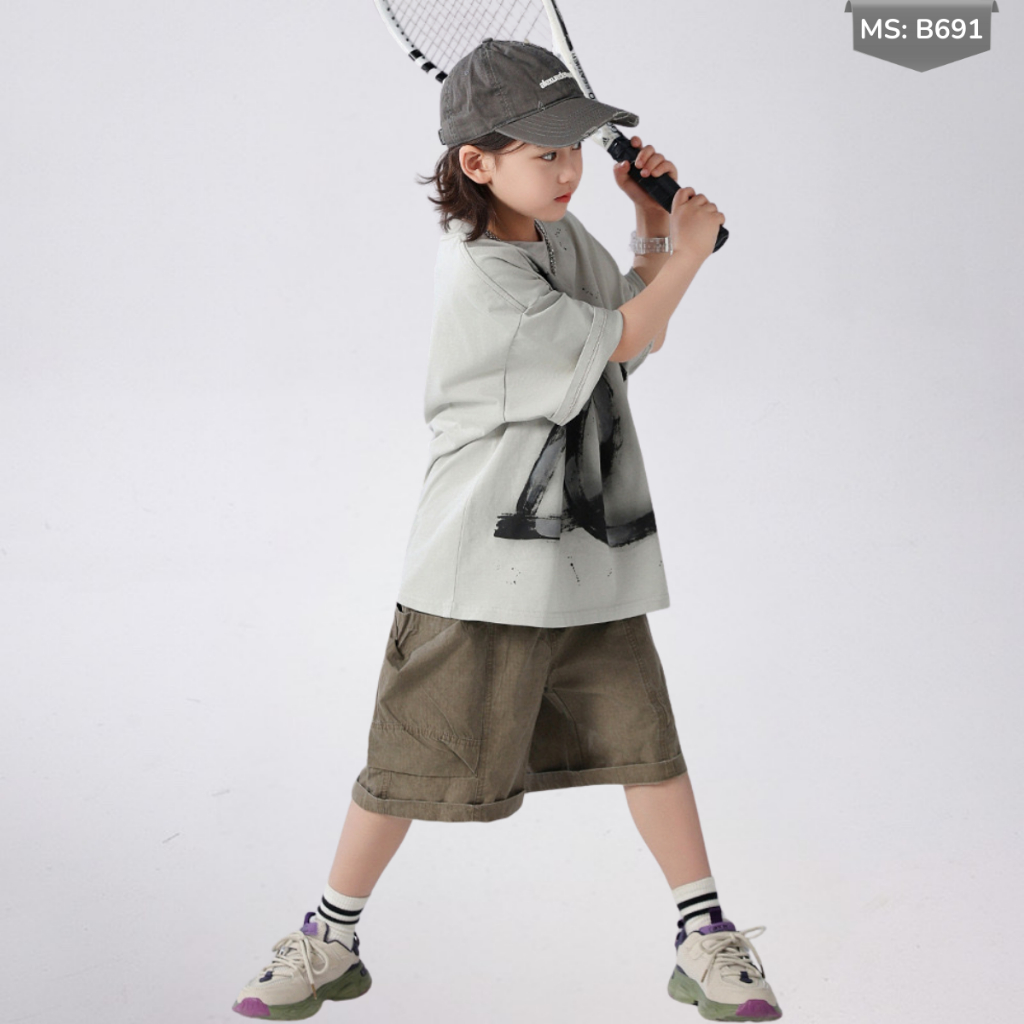 Áo Thun Ngắn Tay Mùa Hè Cho Bé Trai, Bé Gái In Hình Năng Động, Cổ Tròn B691| JJ Kids Fashion