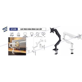 Giá Treo Màn Hình Máy Tính Gắn Bàn ErgoTek EZ100 27" - 40" - Tay Arm Đỡ Màn Hình [ Cao Cấp Hơn NB F80 ]