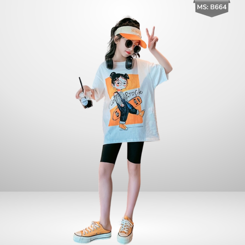 Áo Thun Ngắn Tay Mùa Hè Cho Bé Trai, Bé Gái In Hình Năng Động, Cổ Tròn B664 | JJ Kids Fashion
