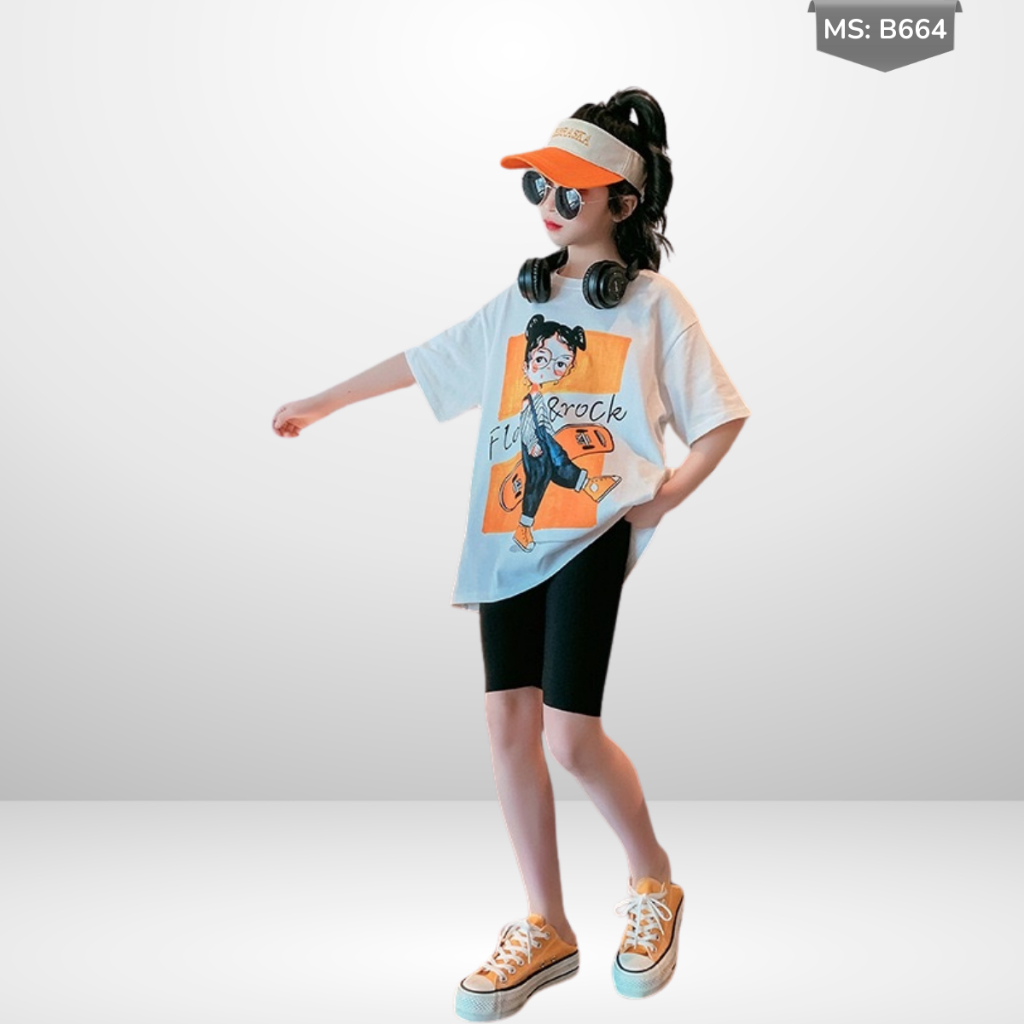 Áo Thun Ngắn Tay Mùa Hè Cho Bé Trai, Bé Gái In Hình Năng Động, Cổ Tròn B664 | JJ Kids Fashion