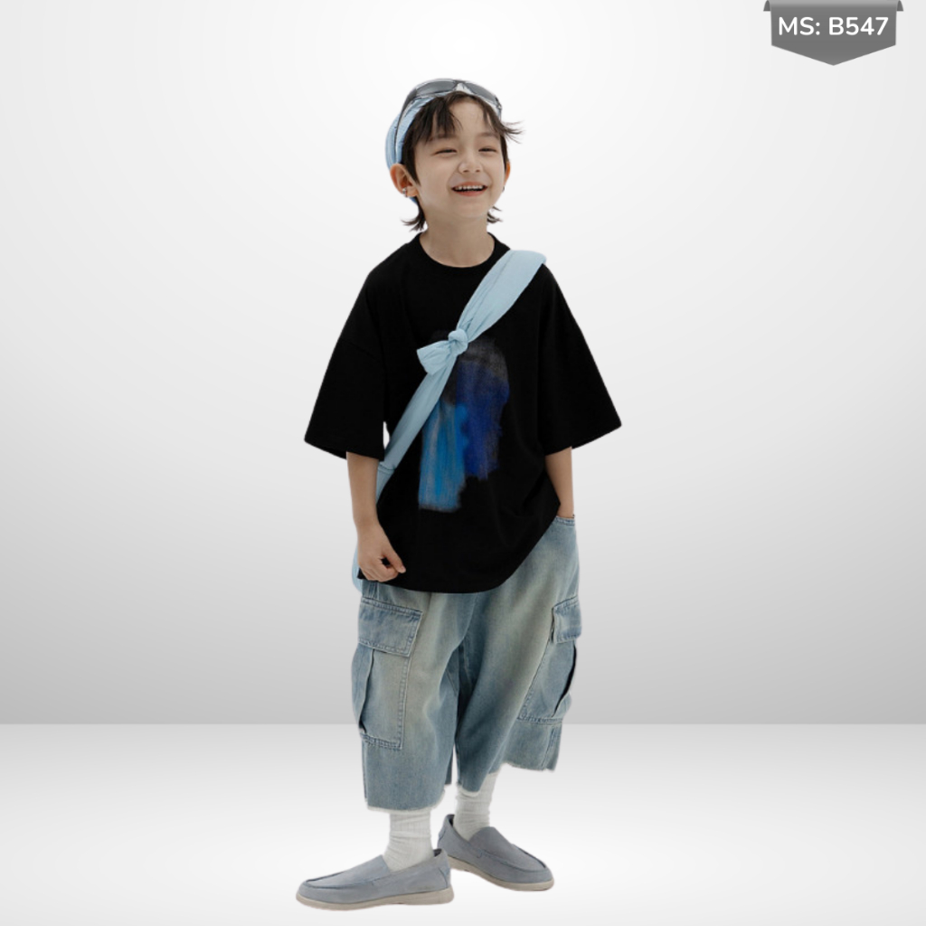 Áo Thun Ngắn Tay Mùa Hè Cho Bé Trai, Bé Gái In Hình Năng Động, Cổ Tròn B547 | JJ Kids Fashion