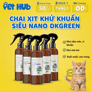 Xịt khử khuẩn siêu nano ECOPETS, khử mùi hôi, vệ sinh chuồng trại cho chó mèo - 100ml và 500ml
