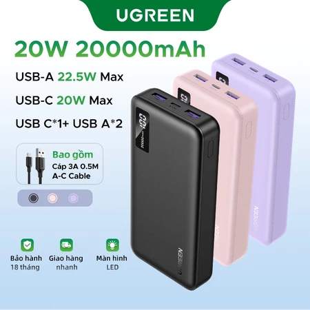 【Pin Sạc Dự Phòng Có Thể Đặt Hàng】Sạc dự phòng UGREEN 20000mAh/10000mAh PD20W Sạc nhanh cho điện thoại Android|Bảo hành