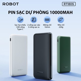[Chứng nhận 3C] Pin sạc dự phòng RT180s 10000mAh ROBOT chính hãng bảo hành 12 tháng
