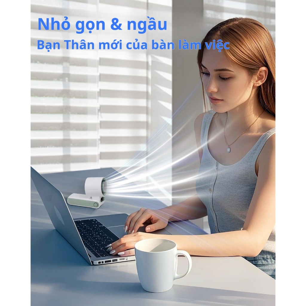 Quạt mini cầm tay 199 tốc độ gió mini quạt di động màn hình LED hiển thị tích điện pin 8000-15000mAh