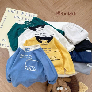 Set bộ dài tay Bebukids in chữ I see Bear kiểu dáng khỏe khoắn cho bé trai 8-22kg
