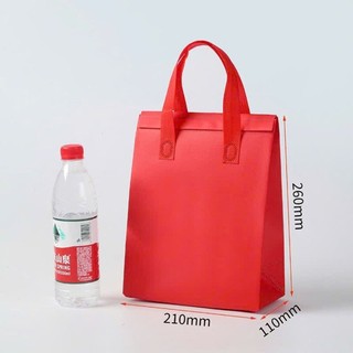 [CÓ SẴN] Lốc 50 túi giữ nhiệt size lớn 24x24cm Màu Đỏ Lót Nhôm Đựng Hộp Bánh Kem, Ly Trà Sữa, Hộp Cơm Chống Thấm