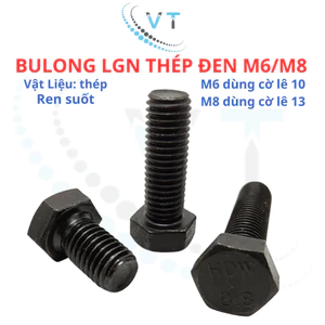 Bulong Lục Giác Ngoài Thép Đen Cấp Bền 8.8 (M6 - M8) - Bu Lông 6 Ly 8 Ly Đủ Size 10mm Đến 100mm Chịu Lực