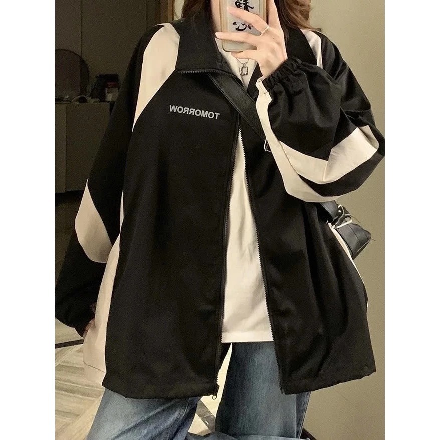 Áo khoác gió nữ thêu logo TOMORROW chống gió siêu tốt fresize 38-65kg