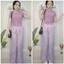 Set Croptop Kết Hợp Quần Ống Rộng Sọc Kẻ