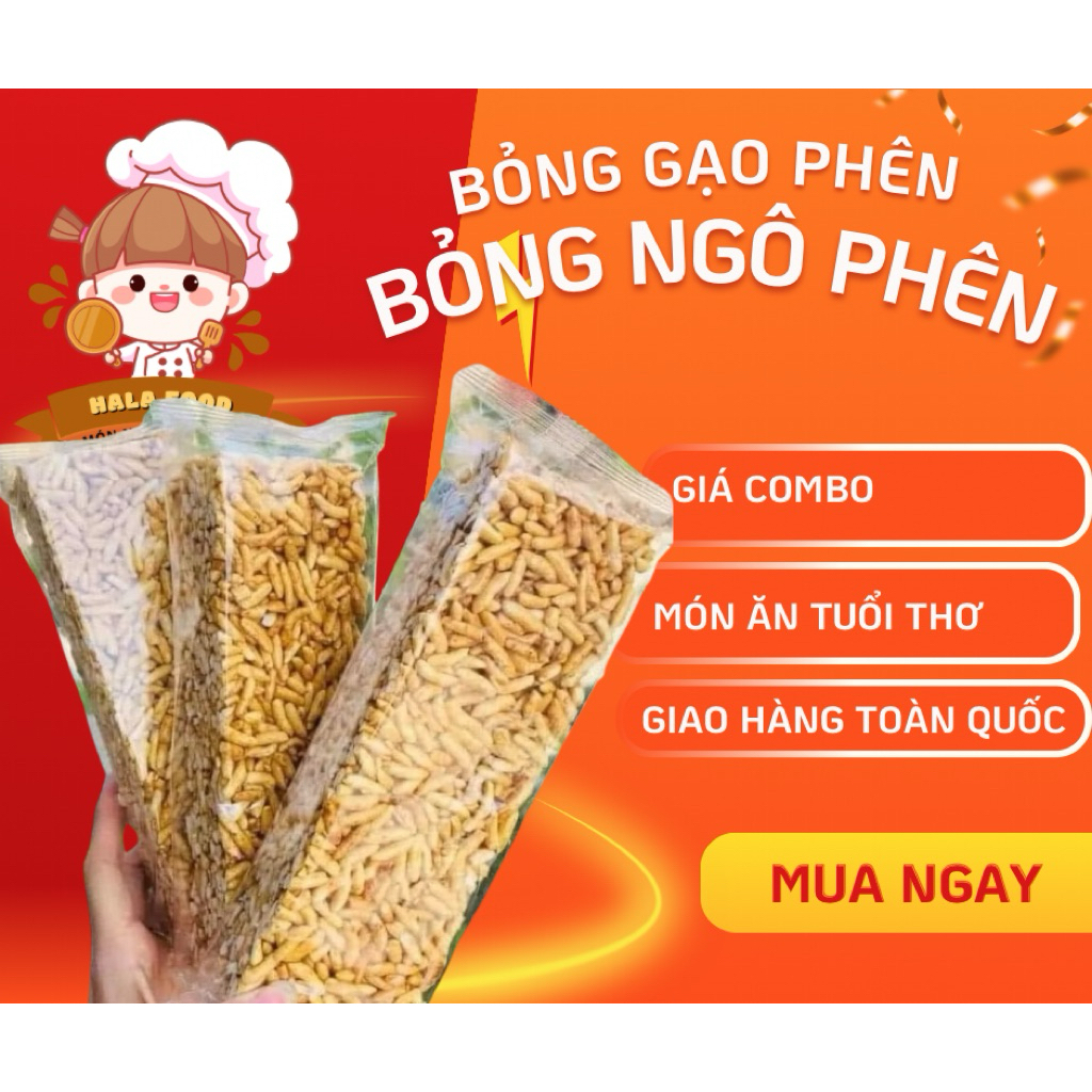 Combo 5 phên bỏng gạo, bỏng ngô tuổi thơ