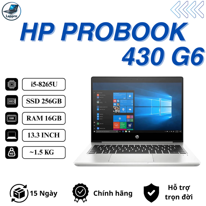Laptop HP ProBook 430 G6 Core i5-8265U l Ram 16GB l SSD 256GB - Phù Hợp Văn Phòng Học Tập Doanh Nhân