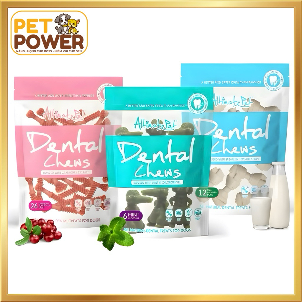 Snack cho chó Xương gặm sạch răng thơm miệng Dental Chews Altimate Pet - 150g
