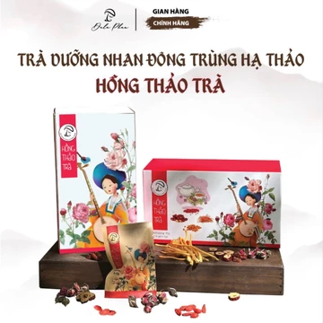 Trà Dưỡng Nhan Đông Trùng Hạ Thảo, Thảo Mộc Ngũ Vị - Hồng Thảo Trà Dala Phan - Hộp 14 gói