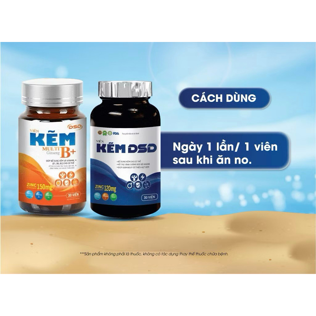 ✅[Chính Hãng] kẽm DSD hộp 30 viên, công thức cải tiến hơn (hàng loại 1, date mới)