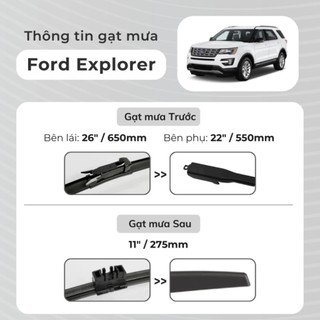 Gạt mưa ô tô Ford Explorer lưỡi gạt cao su Nhật Bản phủ Graphene