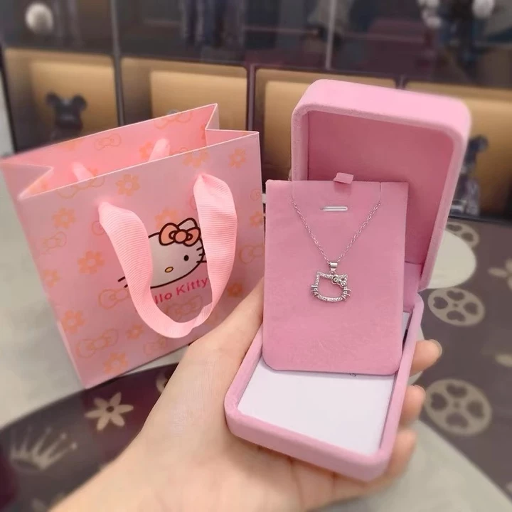 🎶 Vòng cổ kim cương thời trang Hàn Quốc HelloKitty nữ màu bạc quà tặng sinh nhật sinh viên tốt
