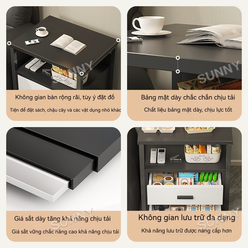 SUNNY Tủ Đầu Giường Sắt Decor - Kệ Đầu Giường Hiện Đại, Chống Rỉ Sét, Tiết Kiệm Diện Tích