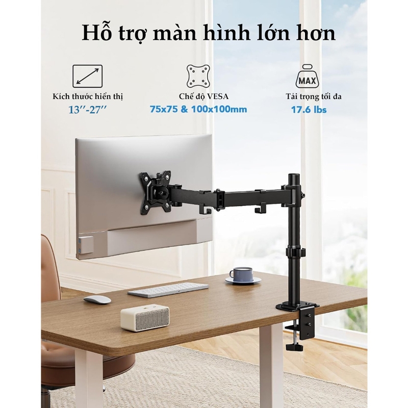 Giá đỡ màn hình 13-32 inch 2-15 kg không đục lỗ thiết kế lò xo khí xoay 360 độ  giá đỡ màn hình VESA | BigBuy360 - bigbuy360.vn