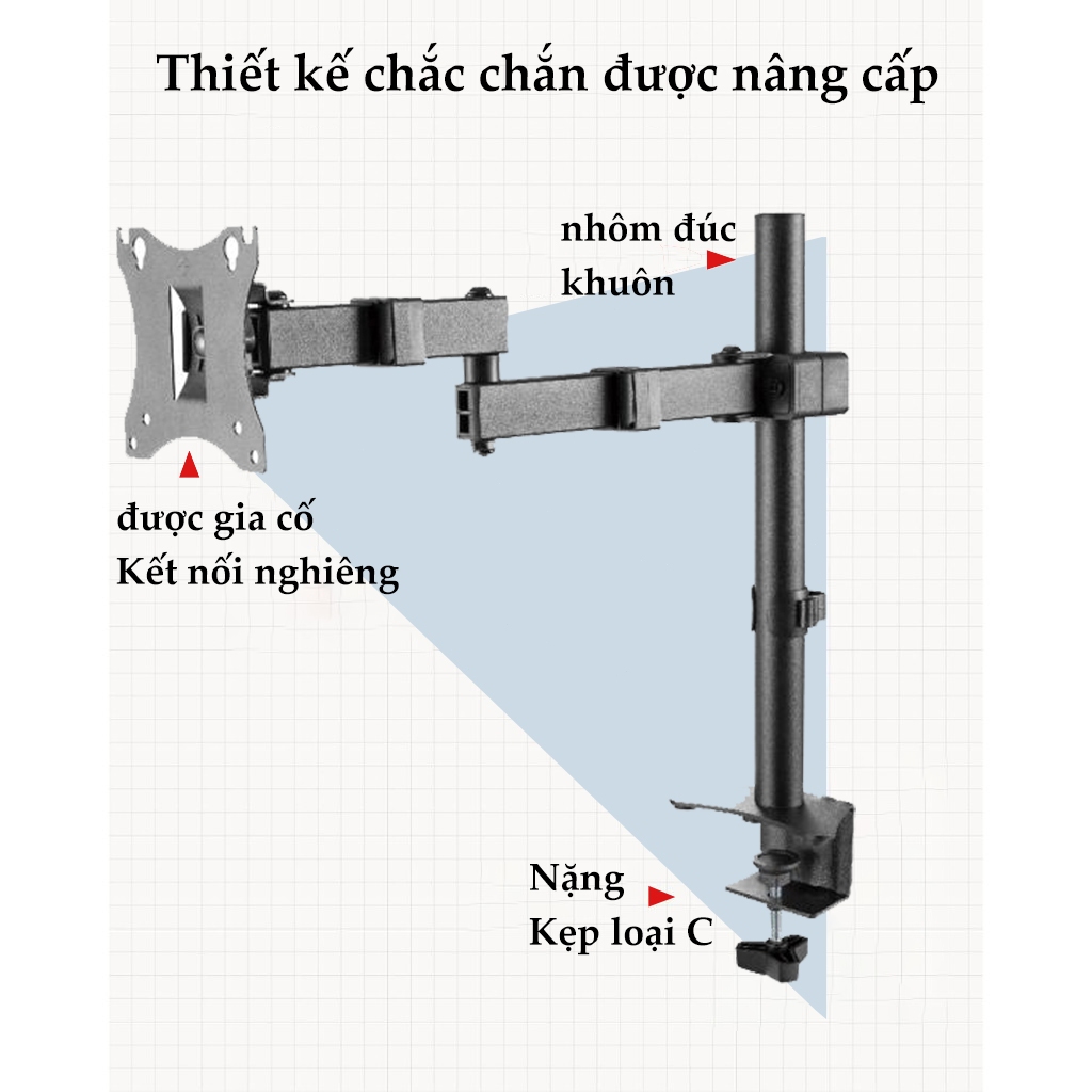 Giá đỡ màn hình 13-32 inch 2-15 kg không đục lỗ thiết kế lò xo khí xoay 360 độ  giá đỡ màn hình VESA | BigBuy360 - bigbuy360.vn