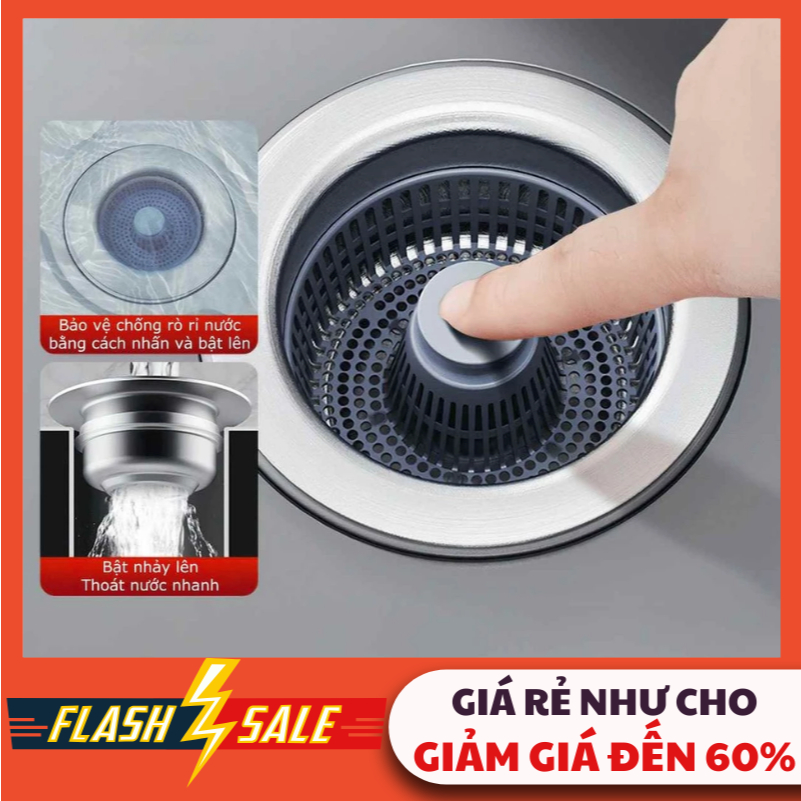 Bộ Lọc Rác 2in1 Nhựa INOX Sáng Bóng Chống Tắc Nghẽn Lọc Thức Ăn Thừa ...