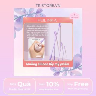[Bộ 3 cây] Dụng cụ muỗng lấy mỹ phẩm silicon 2 đầu tiện lợi đủ kích thước tái sử dụng