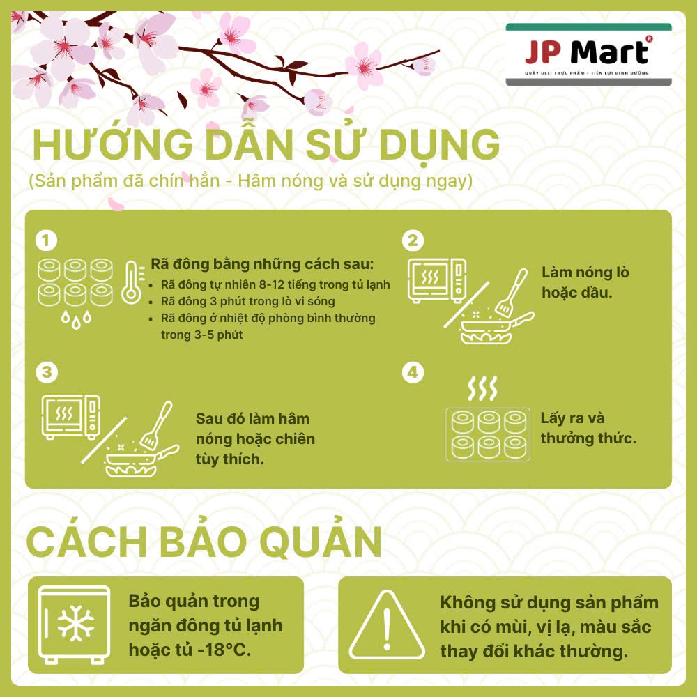 [Hỏa Tốc] Cơm Xúc Xích Đức Mayo Phô Mai Cuộn Xù 600g - Kimbap xù ăn liền - JP Mart