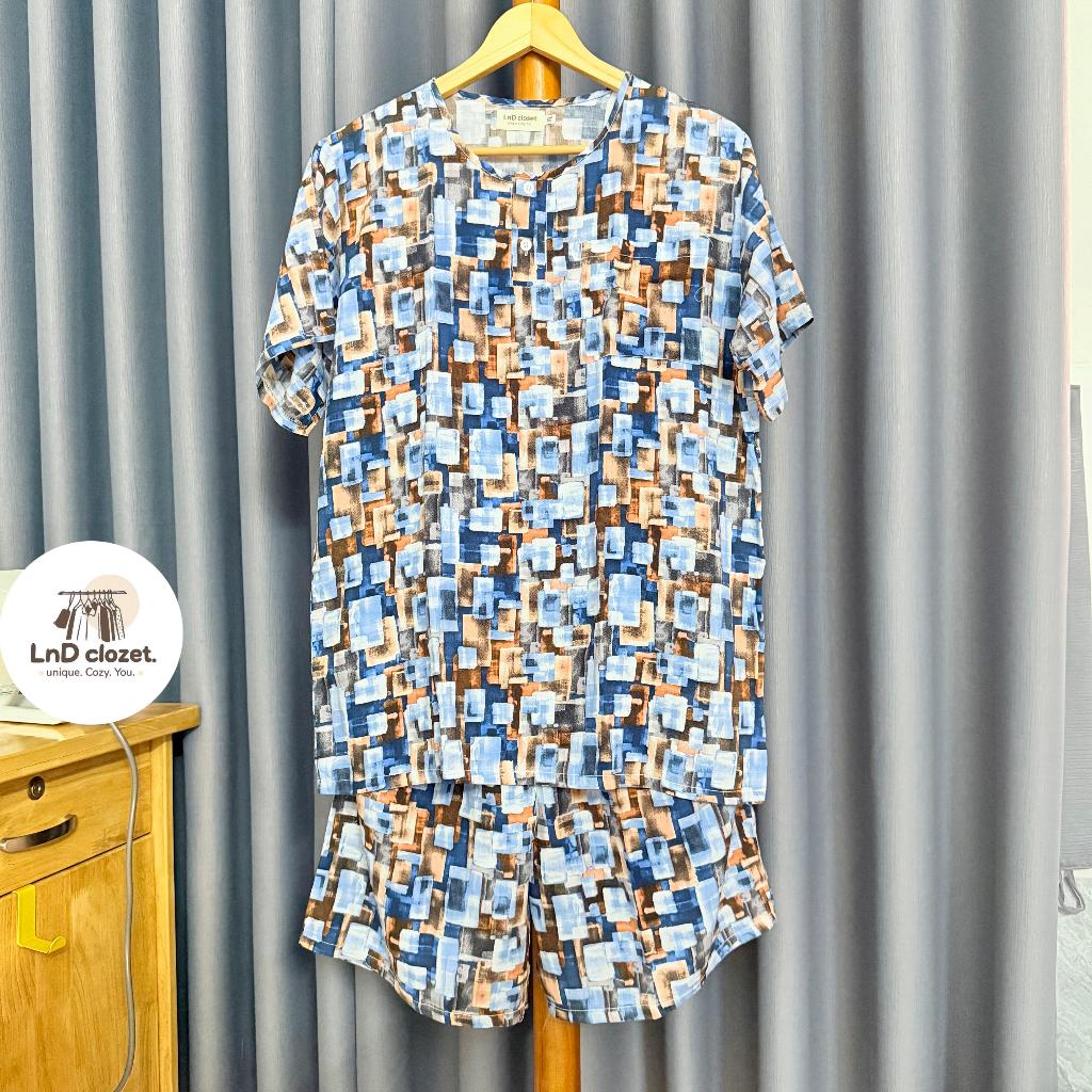 (Size lớn) Bộ Nam mặc nhà - Bộ tay ngắn quần đùi chất liệu tole loại 1 mềm mát - LnD Closet