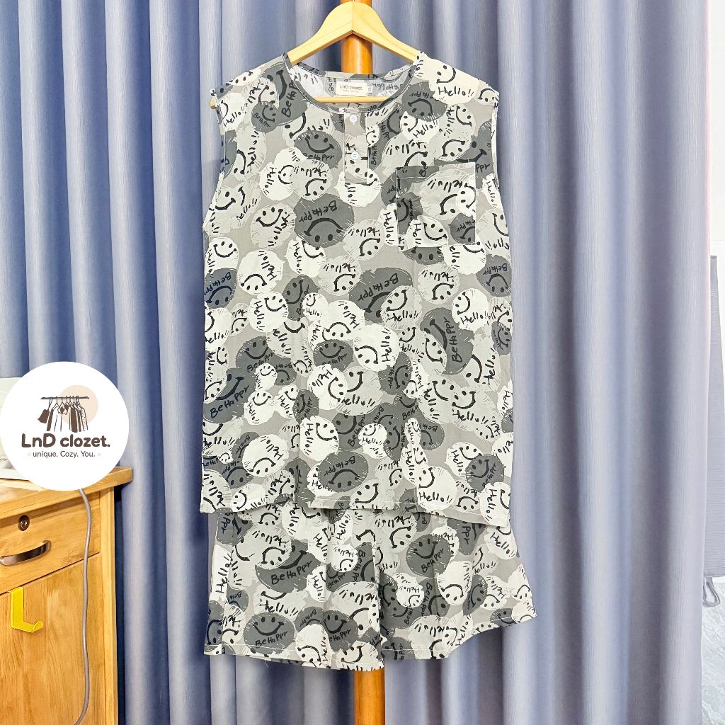 (Size lớn) Bộ Nam mặc nhà - Bộ sát nách quần đùi chất liệu tole loại 1 mềm mát - LnD Closet