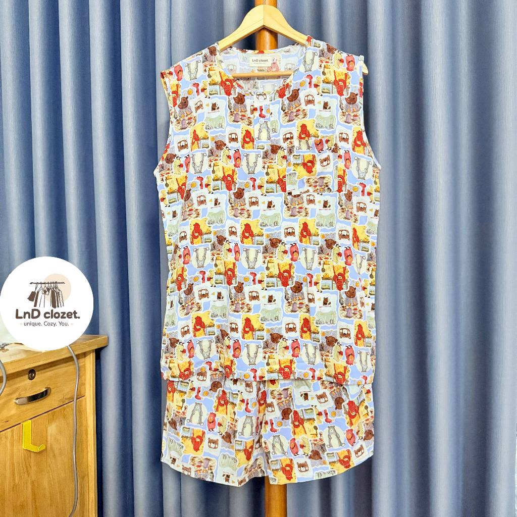 (Size lớn) Bộ Nam mặc nhà - Bộ sát nách quần đùi chất liệu tole loại 1 mềm mát - LnD Closet