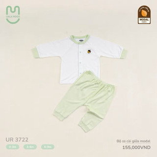 Bộ dài tay cho bé sơ sinh Ualarogo 0-9 tháng cúc giữa vải Modal thấm hút 3722