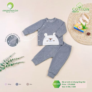 Bộ ,body nỉ nhung cho bé Anminaza vải lông thỏ mềm mịn,ấm áp - Hàng Chính Hãng AMI0289