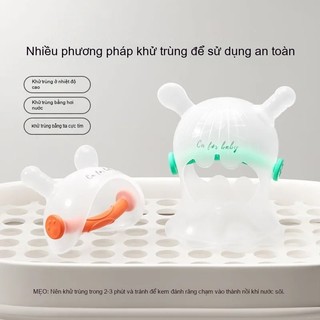 Youkebei gặm nướu cho bé Hình Thỏ gặm nướu đồ gặm nướu cho bé Không Chứa BPA Gặm Nướu Tay Cầm Silicon Siêu Mềm