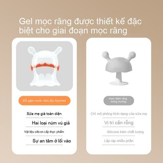 Youkebei gặm nướu cho bé Hình Thỏ gặm nướu đồ gặm nướu cho bé Không Chứa BPA Gặm Nướu Tay Cầm Silicon Siêu Mềm