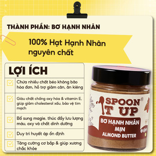 Bơ Hạnh Nhân Nguyên Chất Spoon It Up – Sánh Mịn Tự Nhiên Không Đường Không Dầu, Thuần Chay