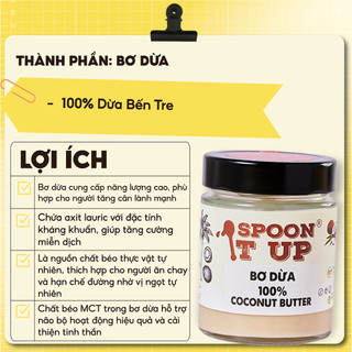 Bơ Dừa 100% Spoon It Up – Sánh Mịn Béo Ngậy, Không Đường – Tốt Cho Ăn Kiêng, Eat Clean & Thuần Chay