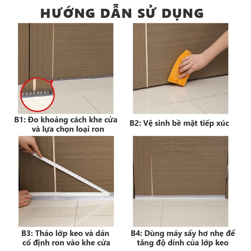 Ron Silicon 96cm- Thanh chặn cửa ngăn gió bụi côn trùng Silicon