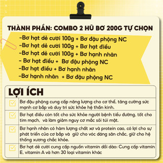 Combo 2 Hũ Bơ Dẻ 100g + Bơ Hạt Tự Chọn 200g Spoon It Up – Không Đường, Không Dầu