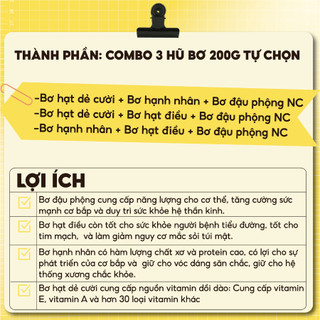 Combo 3 Hũ Bơ Tự Chọn Spoon It Up – Bơ Hạt Dẻ/Hạnh Nhân/Đậu Phộng – Không Đường, Không Dầu