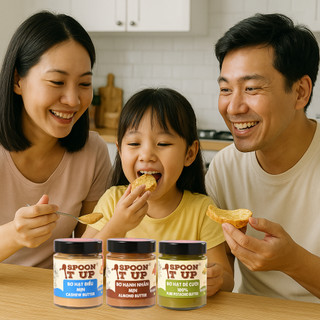 Combo 3 Hũ Bơ Tự Chọn Spoon It Up – Bơ Hạt Dẻ/Hạnh Nhân/Đậu Phộng – Không Đường, Không Dầu