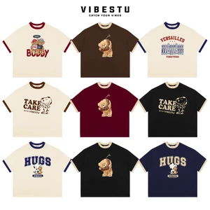 Áo Thun Local Brand VIBESTU " BST Phối Tay V1 ", Áo Thun Boxy Form Rộng Unisex 250Gsm 100% Cotton