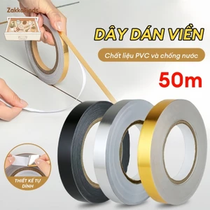Chỉ dán viền trang trí 50m Viền trang trí Cuộn dán viền trang trí Rộng 0.5cm/1cm/2cm Chống nước, chống bụi