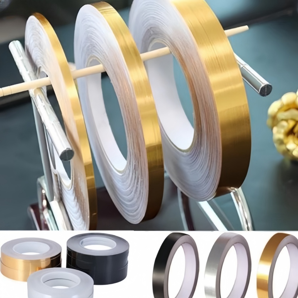 Chỉ dán viền trang trí 50m Viền trang trí Cuộn dán viền trang trí Rộng 0.5cm/1cm/2cm Chống nước, chống bụi