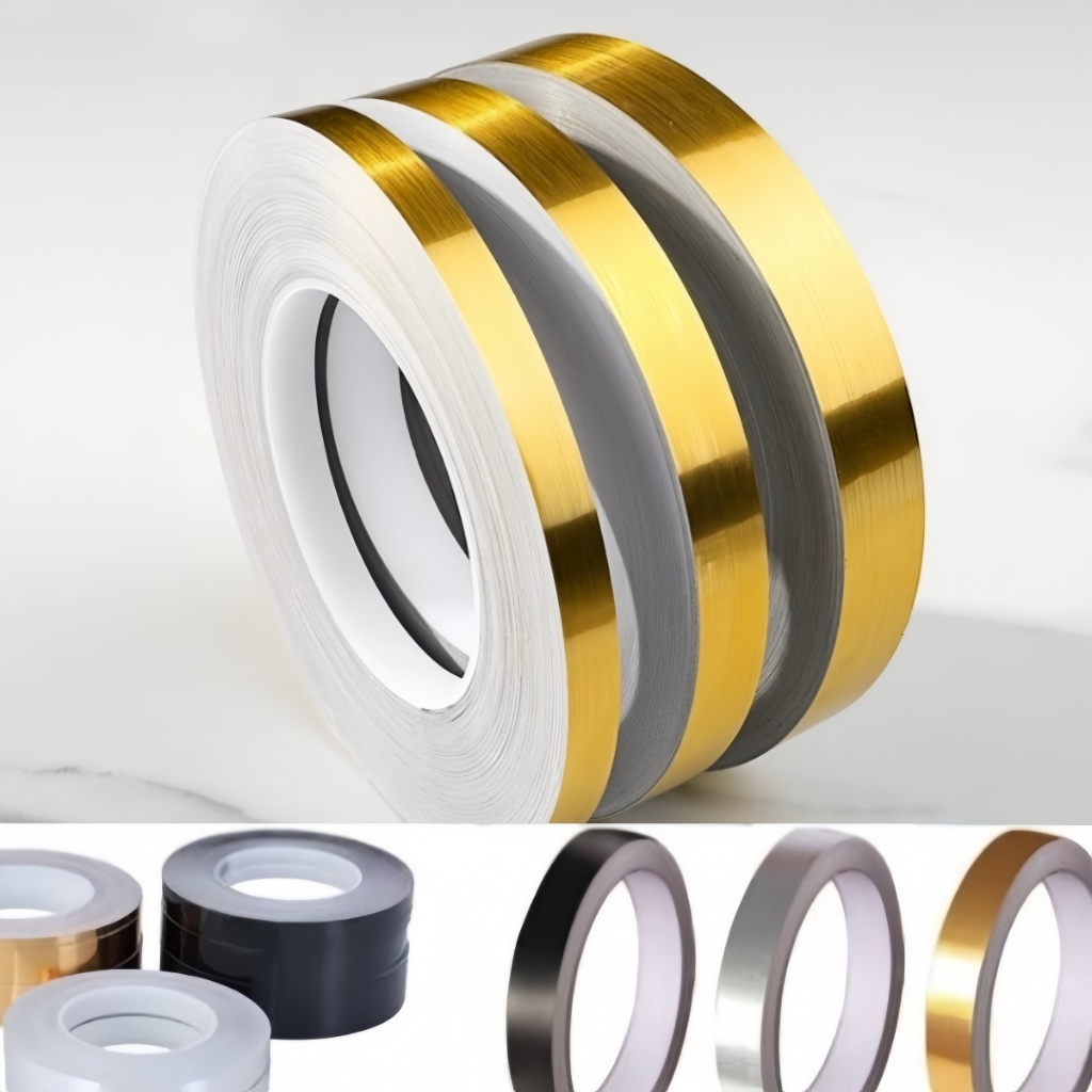 Chỉ dán viền trang trí 50m Viền trang trí Cuộn dán viền trang trí Rộng 0.5cm/1cm/2cm Chống nước, chống bụi