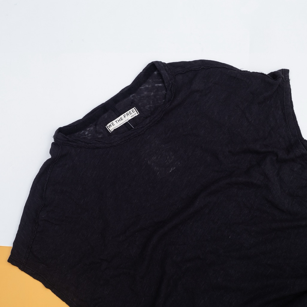 FREE PEOPLE ÁO THUN ĐEN CÁNH DƠI MỎNG MÁT (Q250421018)