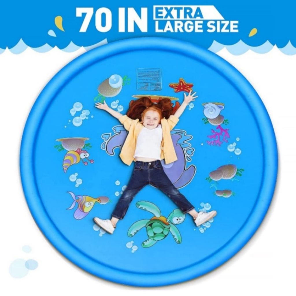 [Giảm giá] 170cm phun nước phao mat bể bơi phun nước mat, em bé bơi phao, trẻ em xách tay chống trượt dày phun nước trò